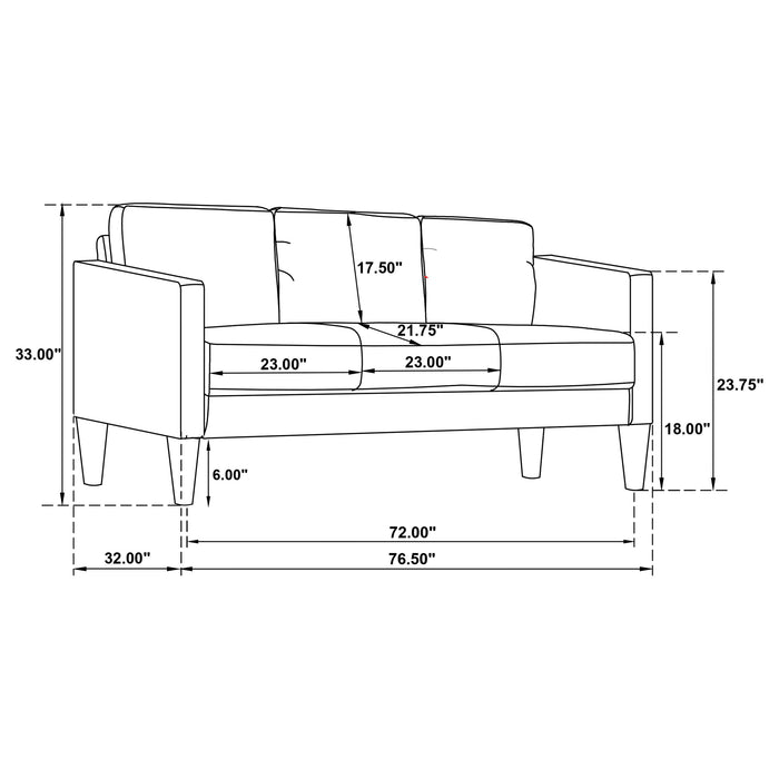 Ruth Upholstered Track Arm Sofa Grey