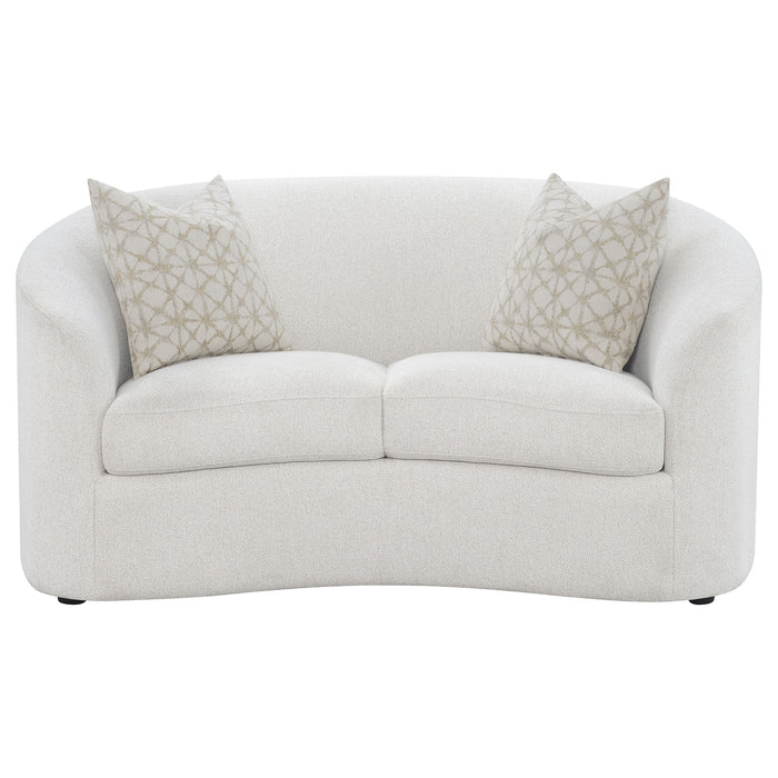 Rainn Boucle Upholstered Sloped Arm Loveseat Latte