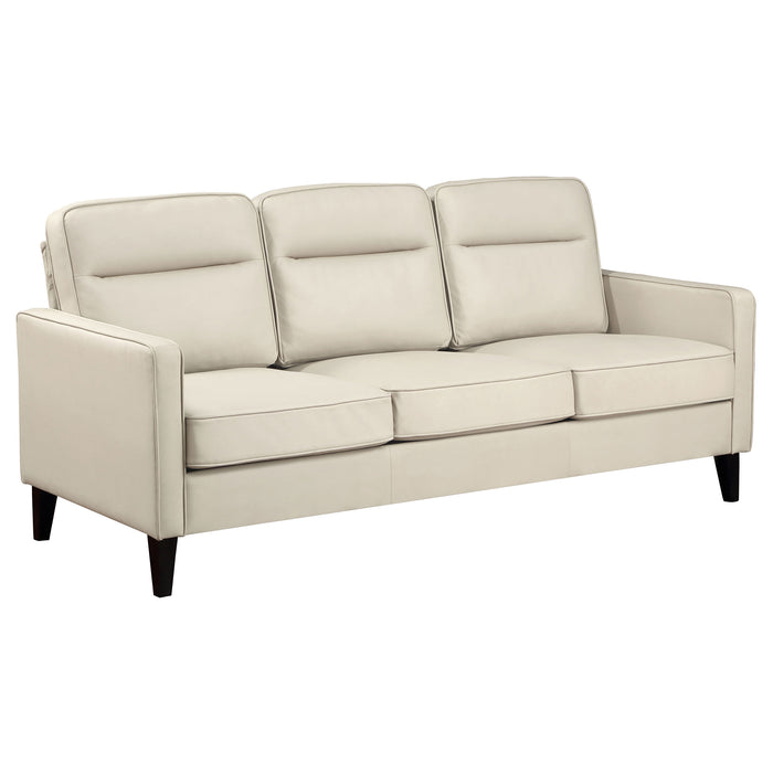 Jonah 3-piece Upholstered Track Arm Sofa Set Ivory