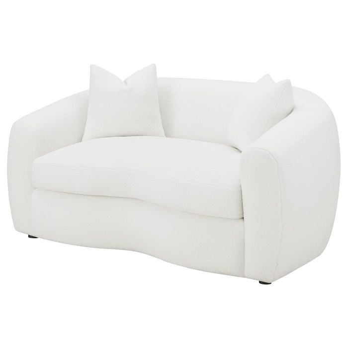 Isabella Faux Sheepskin Upholstered Loveseat Natural