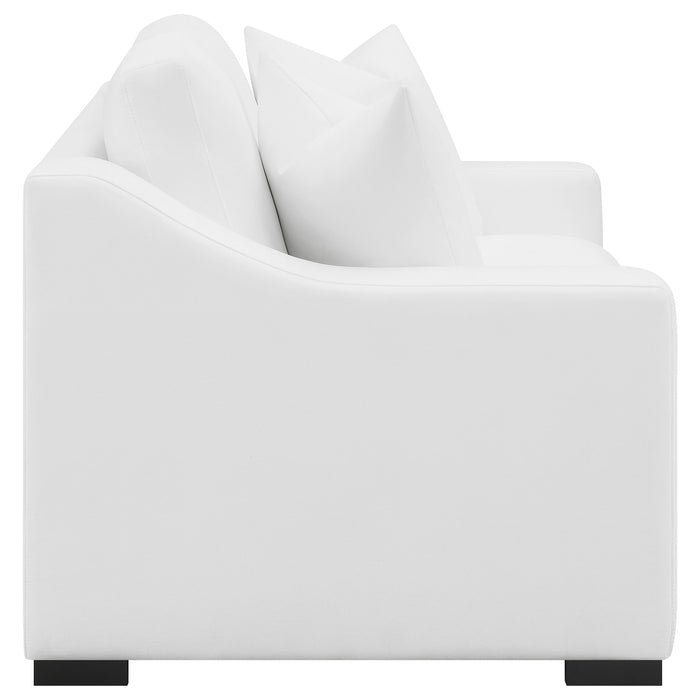 Ashlyn Upholstered Sloped Arm Loveseat White