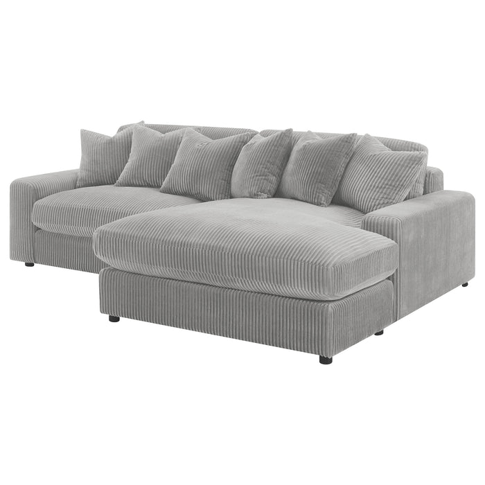 Blaine Upholstered Reversible Chaise Sectional Sofa Fog