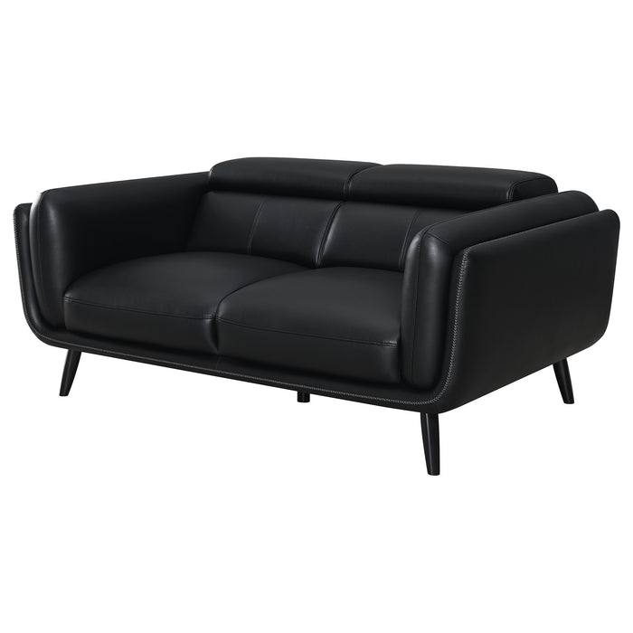 Shania Upholstered Low Back Loveseat Black