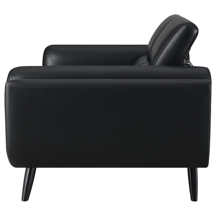 Shania Upholstered Low Back Loveseat Black