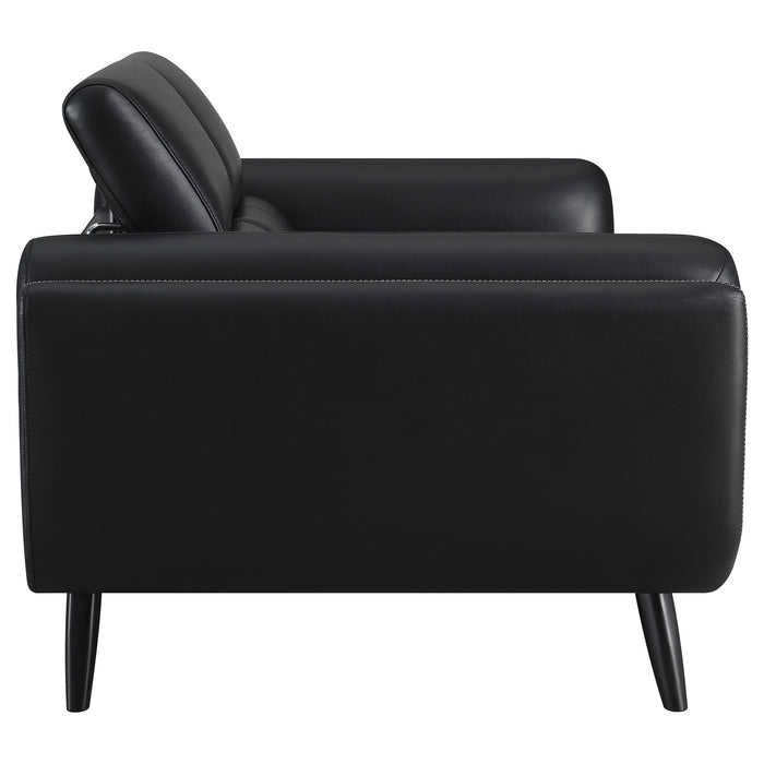 Shania Upholstered Low Back Loveseat Black