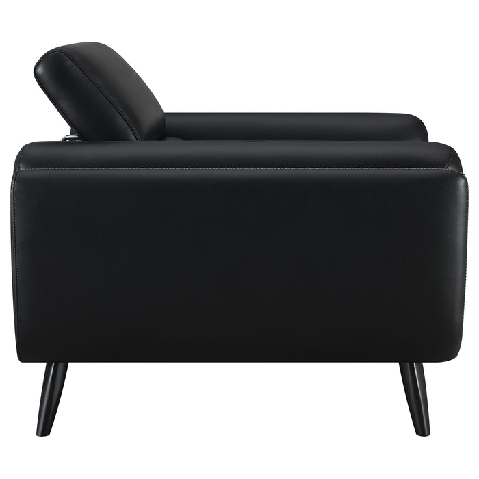 Shania Upholstered Low Back Accent Chair Black