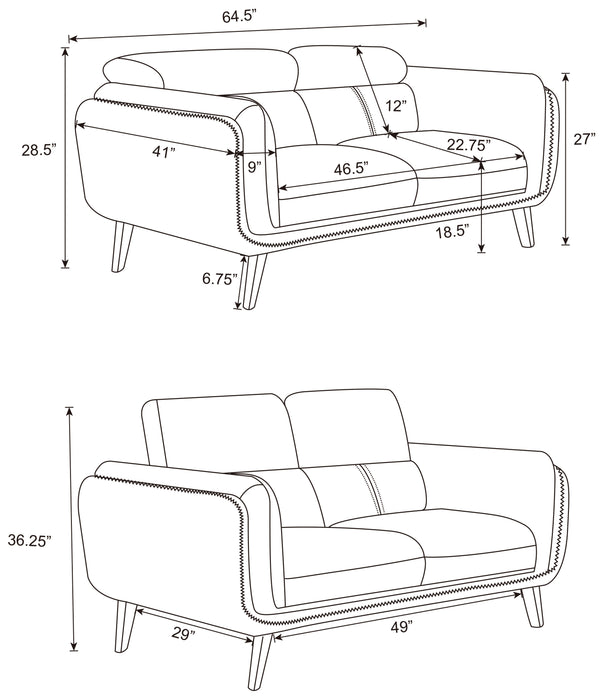 Shania Upholstered Low Back Loveseat Black