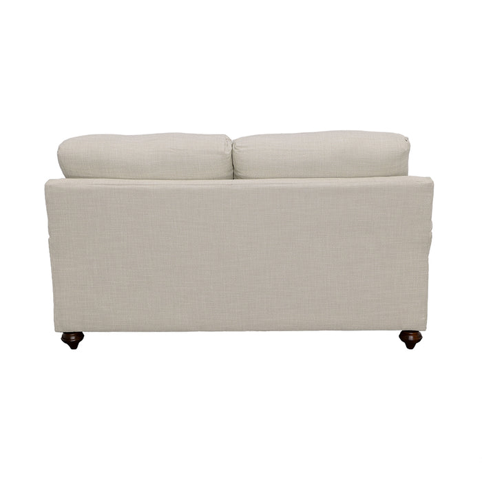 Glenn Upholstered English Arm Loveseat Light Grey and Blue