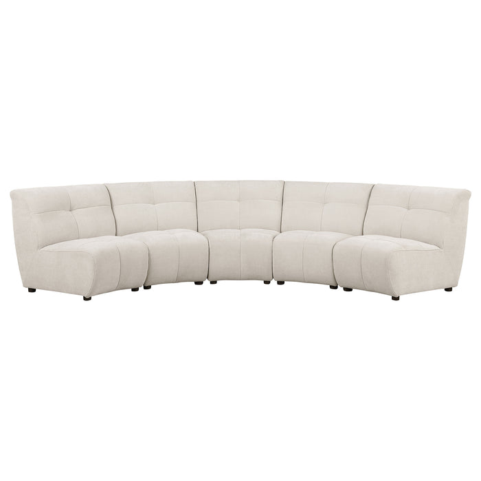 Charlotte 5-piece Upholstered Modular Sectional Sofa Ivory