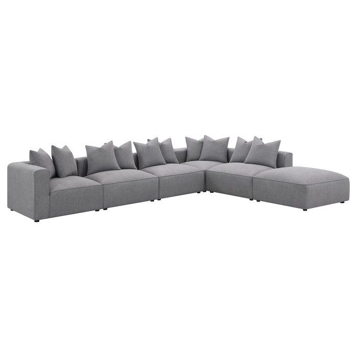 Jennifer 6-piece Upholstered Modular Sectional Grey