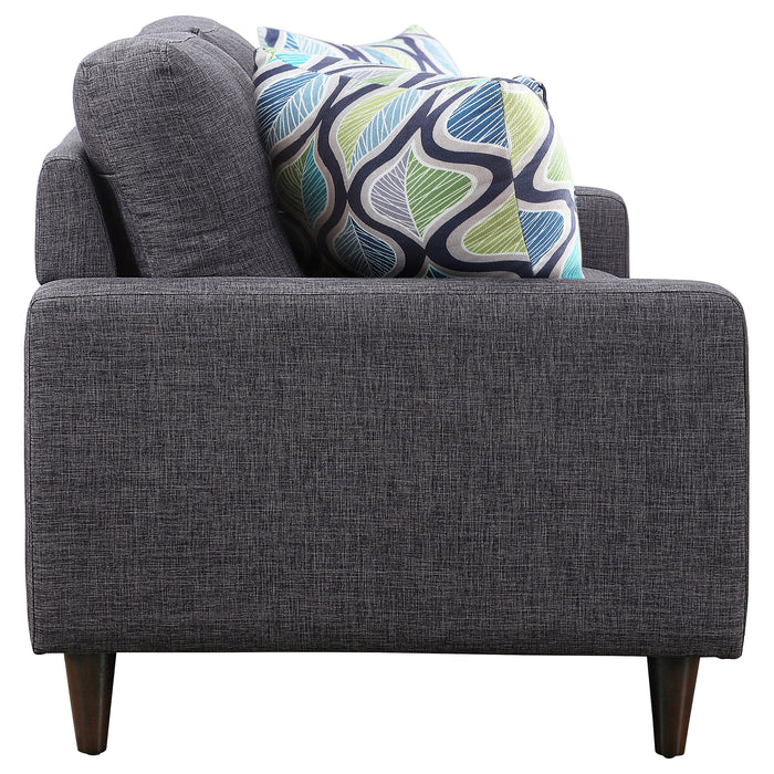 Watsonville Upholstered Track Arm Tufted Loveseat Grey