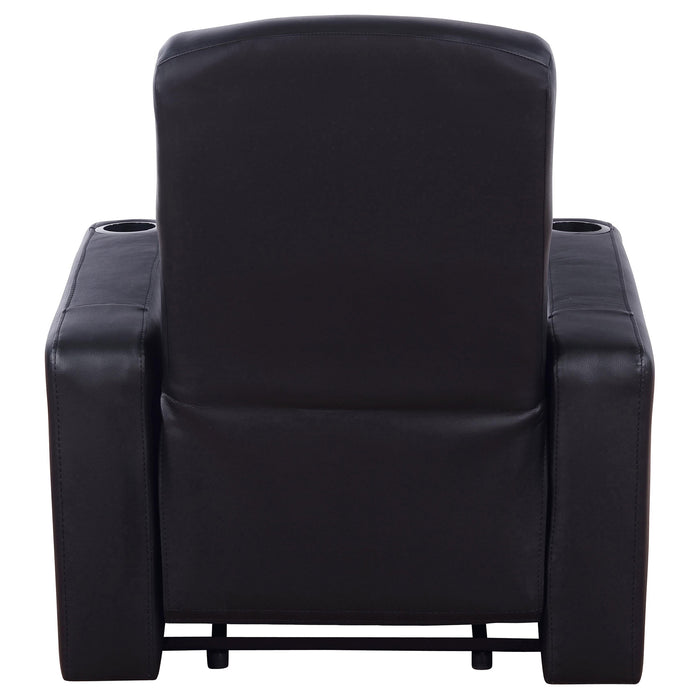 Cyrus Upholstered Track Arm Recliner Black