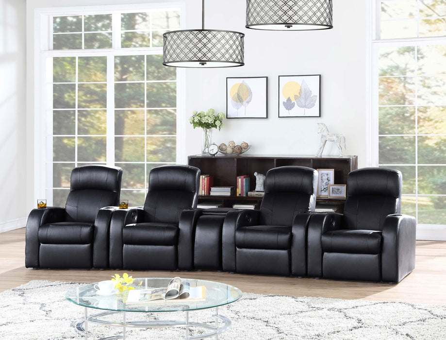 Cyrus Upholstered Track Arm Recliner Black