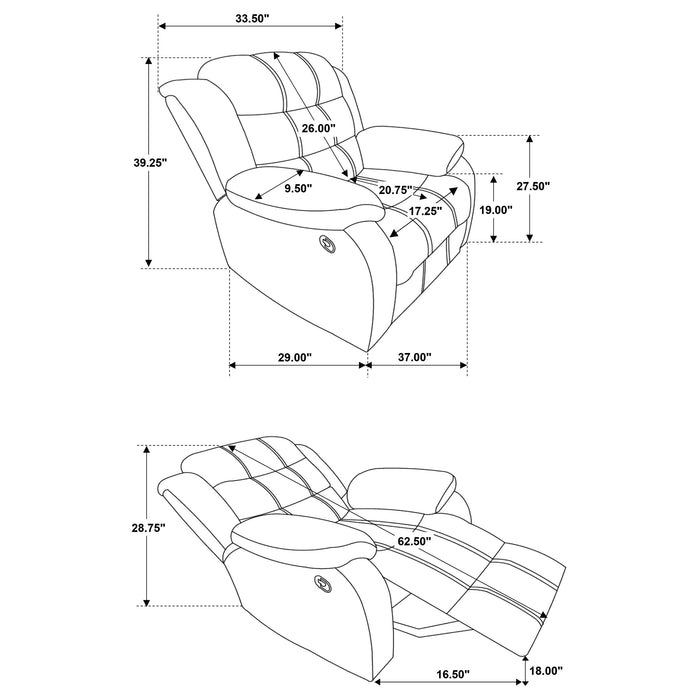 Rodman Upholstered Padded Arm Glider Recliner Olive Brown