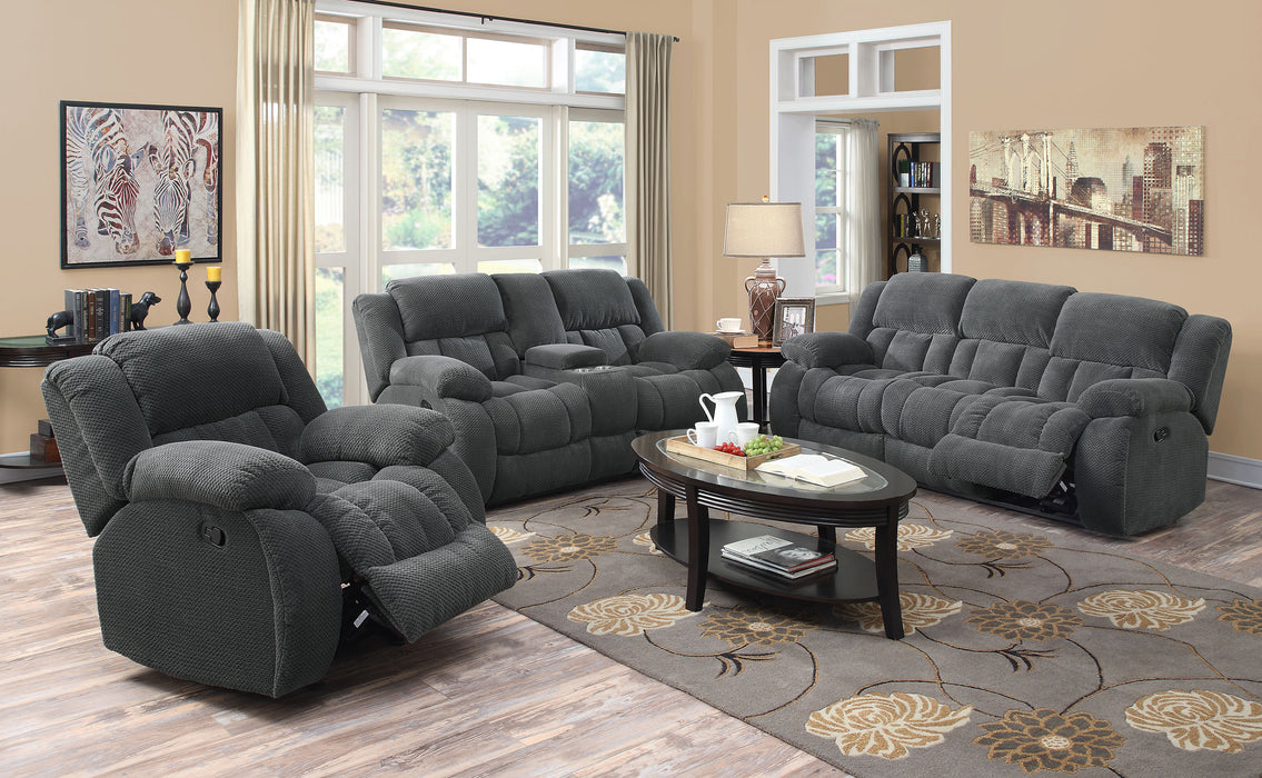 Weissman Upholstered Padded Arm Reclining Sofa Grey