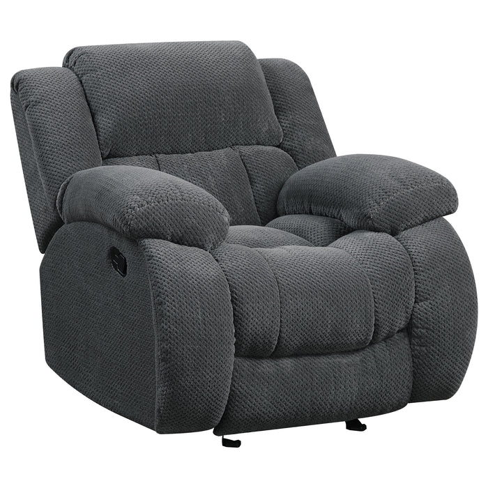 Weissman Upholstered Padded Arm Glider Recliner Grey