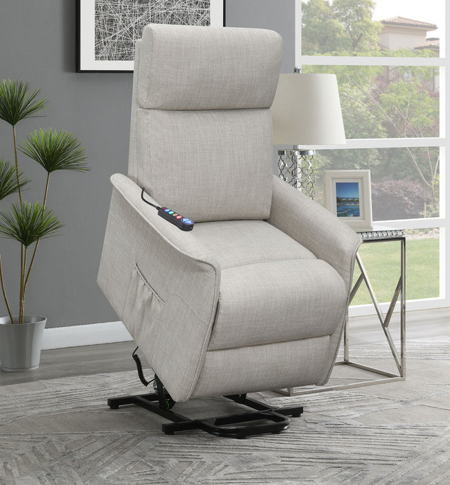 Herrera Upholstered Power Lift Massage Chair Beige