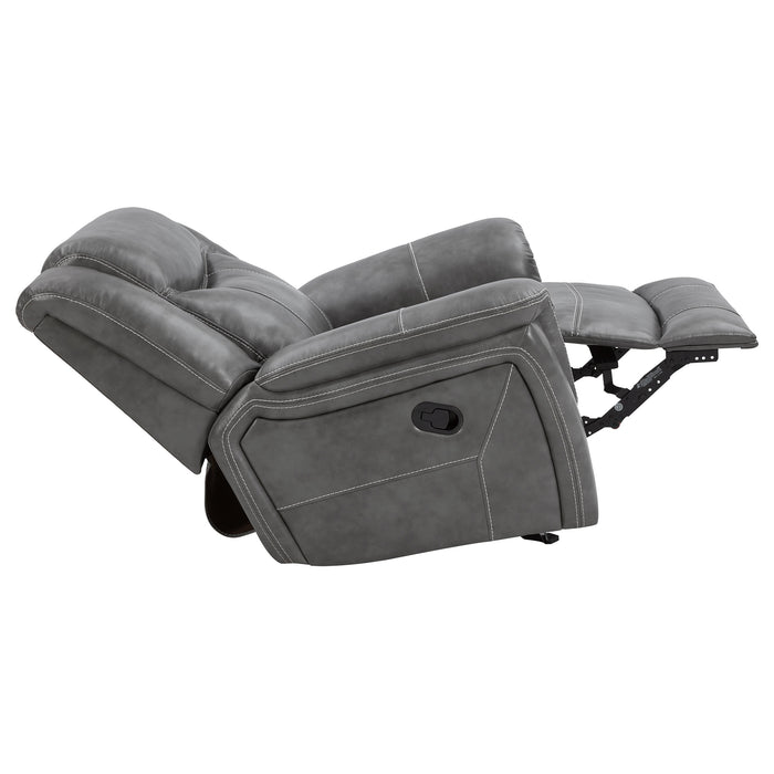 Conrad Upholstered Padded Arm Glider Recliner Grey