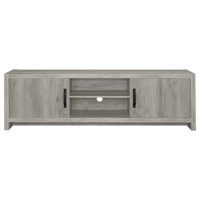 Burke 2-door Engineered Wood 71" TV Stand Grey Driftwood