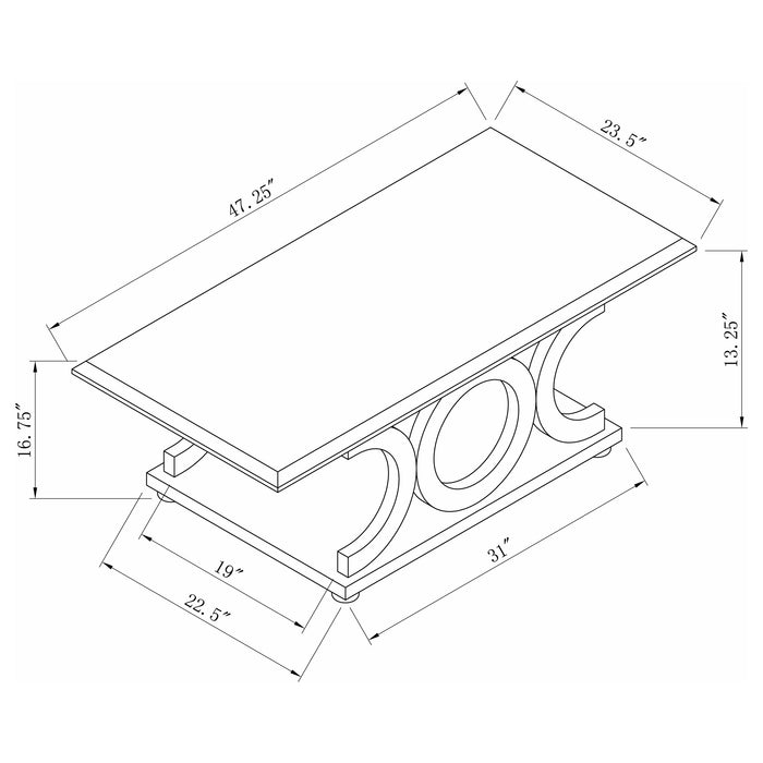 Shelly Rectangular Engineered Wood Coffee Table Cappuccino