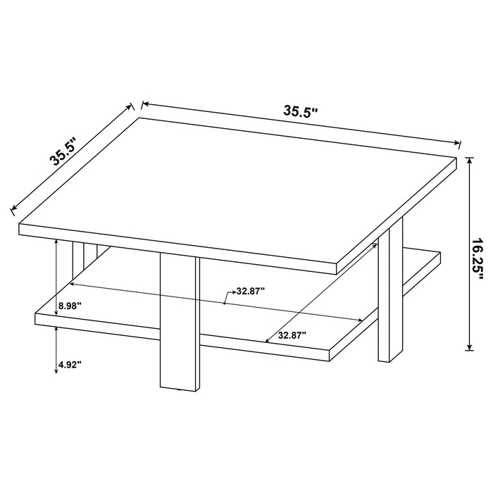 Dawn Square Engineered Wood Coffee Table Mango Brown