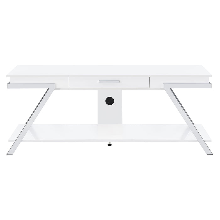 Marcia 1-drawer Wood 60" TV Stand White High Gloss