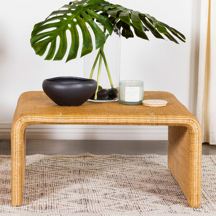 Juanita Square Woven Rattan Coffee Table Natural