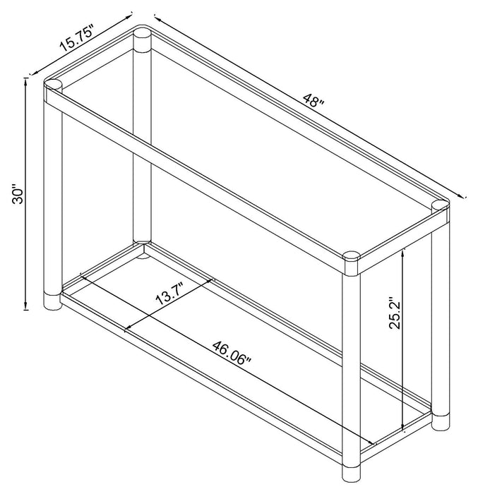 Anne Acrylic Glass Top Entryway Sofa Console Table Chrome