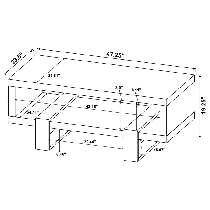 Dinard Engineered Wood Coffee Table Grey Driftwood