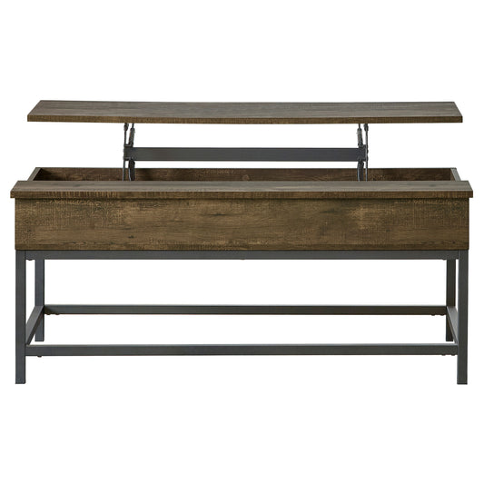 Byers Engineered Wood Lift Top Coffee Table Brown Oak