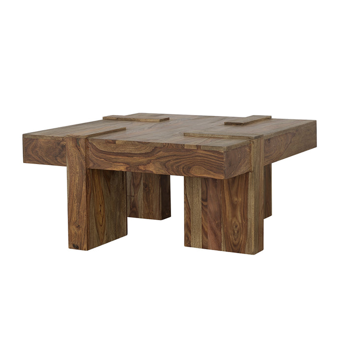 Samira Square Solid Wood Coffee Table Natural Sheesham