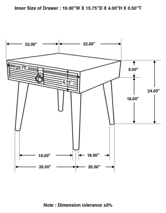 Zabel 1-drawer Square Mango Wood Side End Table Natural