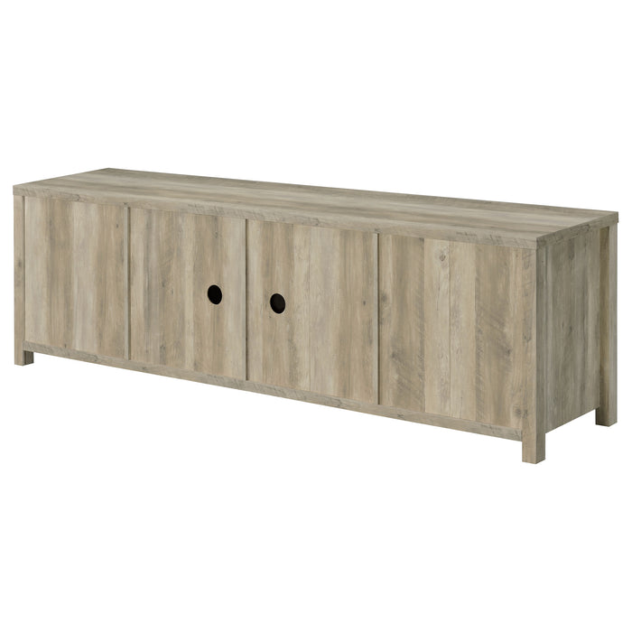 Madra 2-door Engineered Wood 79" TV Stand Distressed Pine