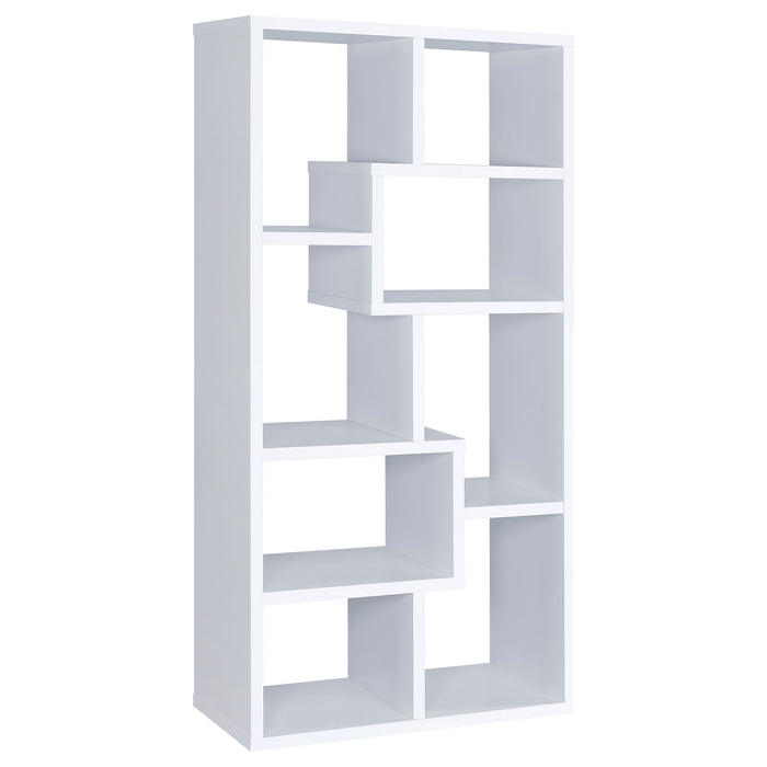 Theo 71-inch 6-shelf Bookshelf White