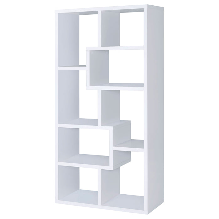 Theo 71-inch 6-shelf Bookshelf White