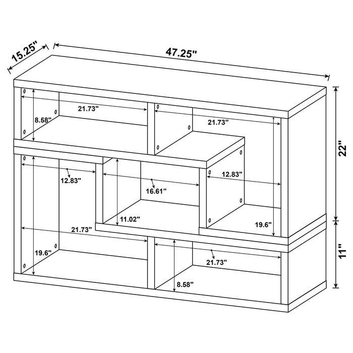 Velma Multipurpose TV Stand and Bookshelf Cappuccino