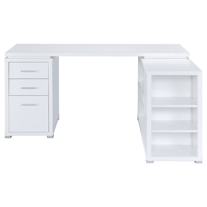 Yvette 60-inch 3-drawer L-Shape Computer Desk White