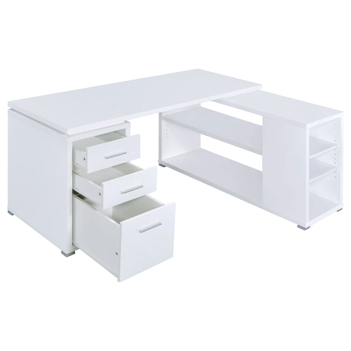 Yvette 60-inch 3-drawer L-Shape Computer Desk White