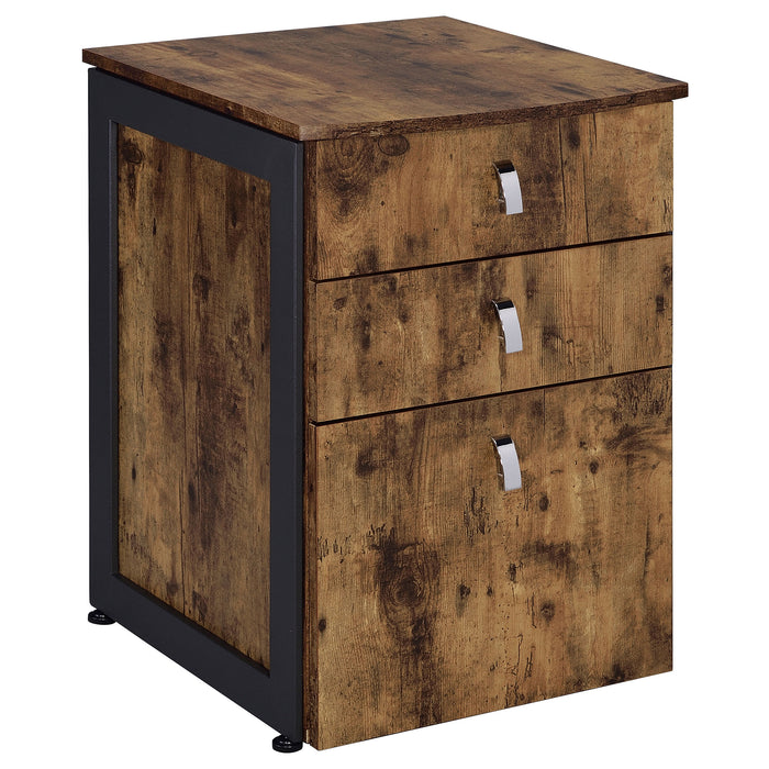 Estrella 2-piece Office Desk File Cabinet Set Rustic Nutmeg