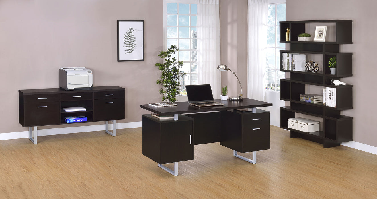 Lawtey 60-inch 2-drawer Office Computer Desk Cappuccino