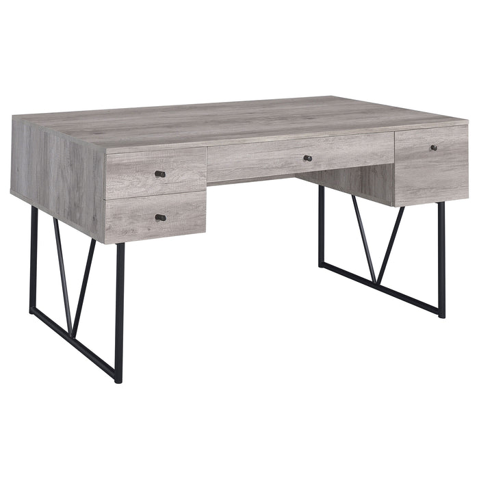 Analiese 63-inch 4-drawer Writing Desk Grey Driftwood