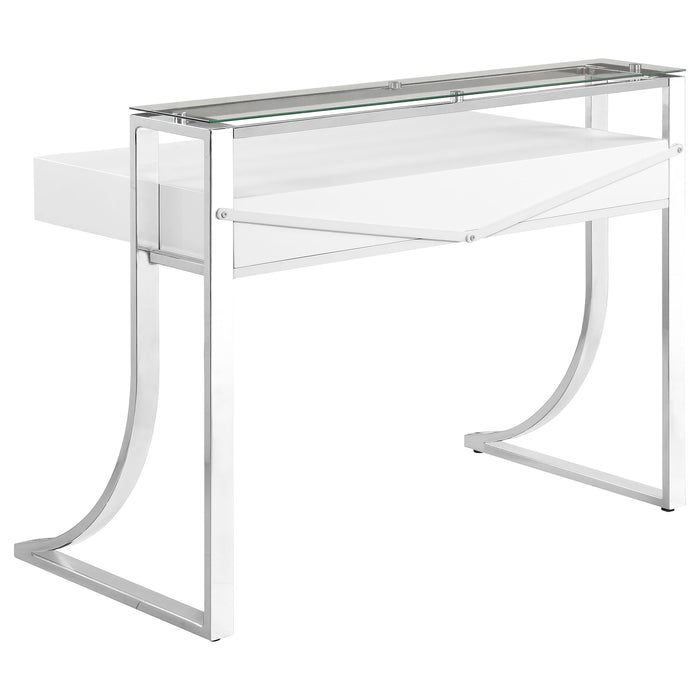 Gemma 48-inch 2-drawer Writing Desk White High Gloss