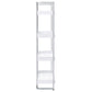 Ember 4-shelf Bookcase White High Gloss and Chrome