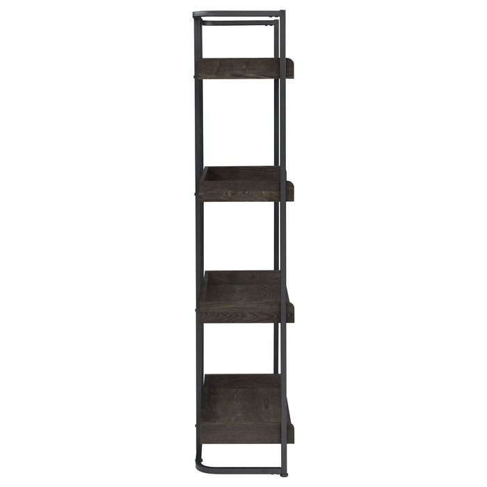 Ember 68-inch 4-shelf Bookshelf Dark Oak and Black