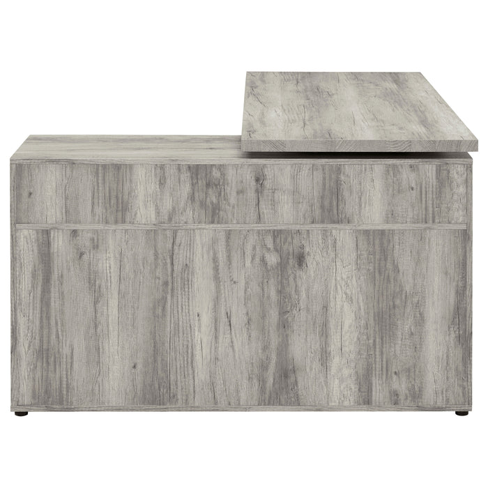 Hertford 59-inch L-Shape Computer Desk Grey Driftwood