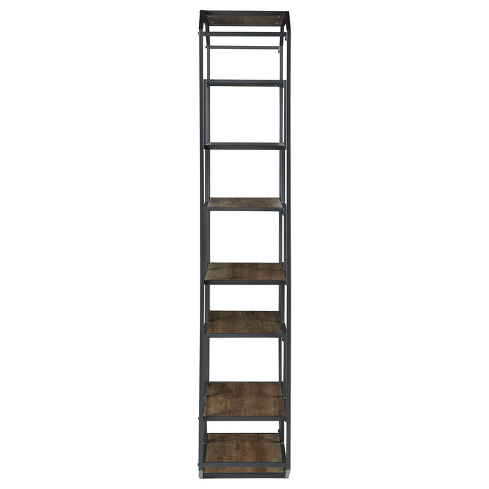 Leland 72-inch 6-shelf Bookshelf Rustic Brown