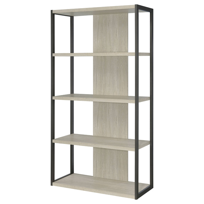 Loomis 72-inch 4-shelf Bookshelf Whitewashed Grey