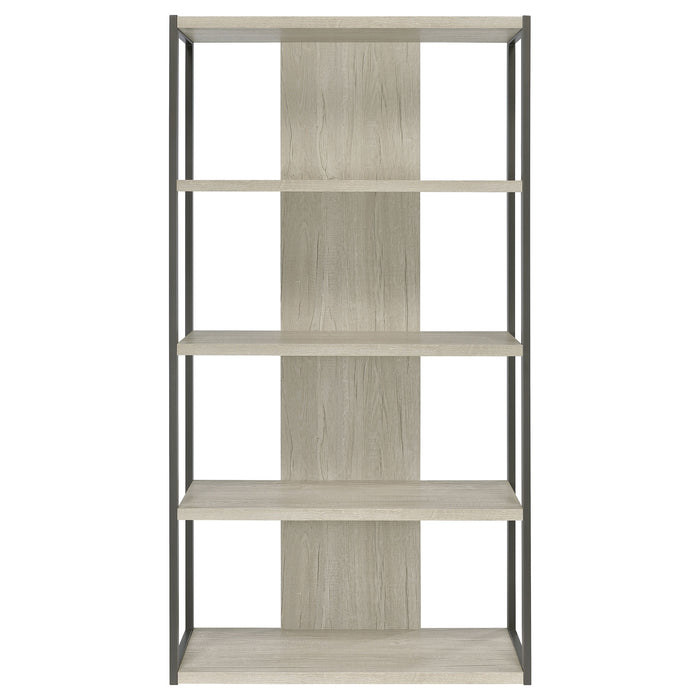 Loomis 72-inch 4-shelf Bookshelf Whitewashed Grey