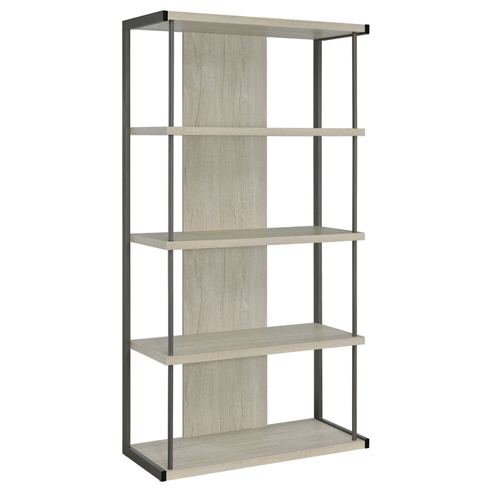 Loomis 72-inch 4-shelf Bookshelf Whitewashed Grey