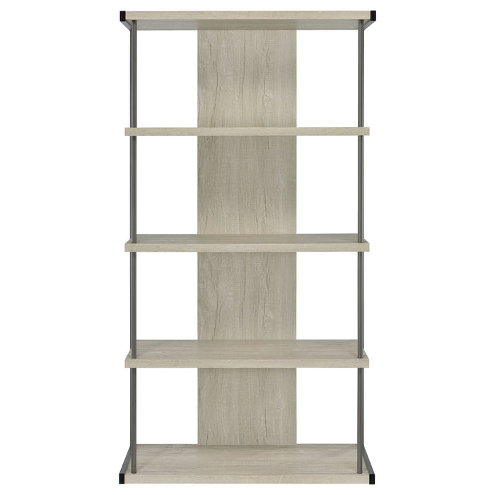 Loomis 72-inch 4-shelf Bookshelf Whitewashed Grey